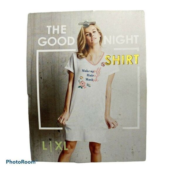 The Good Night SHIRT Pink NIGHTGOWN Womens Juniors Large/XL NWT - Picture 4 of 4